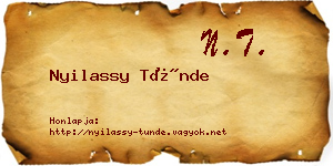 Nyilassy Tünde névjegykártya